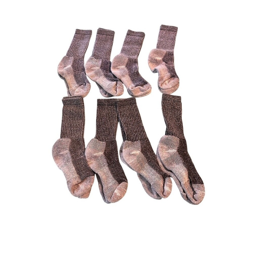 Browning Mens 8 Pair Lot Heavy Duty Crew Socks Brown Tan Marled Knit Boot Socks